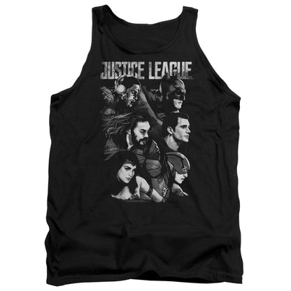 Justice League Movie Pushing Forward Mens Tank Top Shirt Black