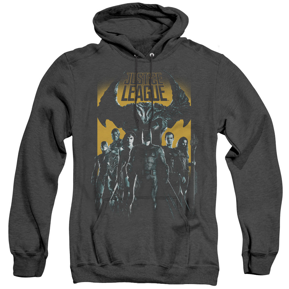 Justice League Movie Stand Up To Evil Heather Mens Hoodie Black Officially Licensed