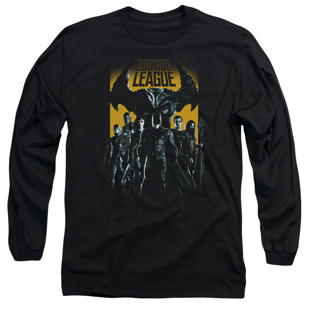 Justice League Movie Stand Up To Evil Mens Long Sleeve Shirt Black Officially Licensed Officially Licensed