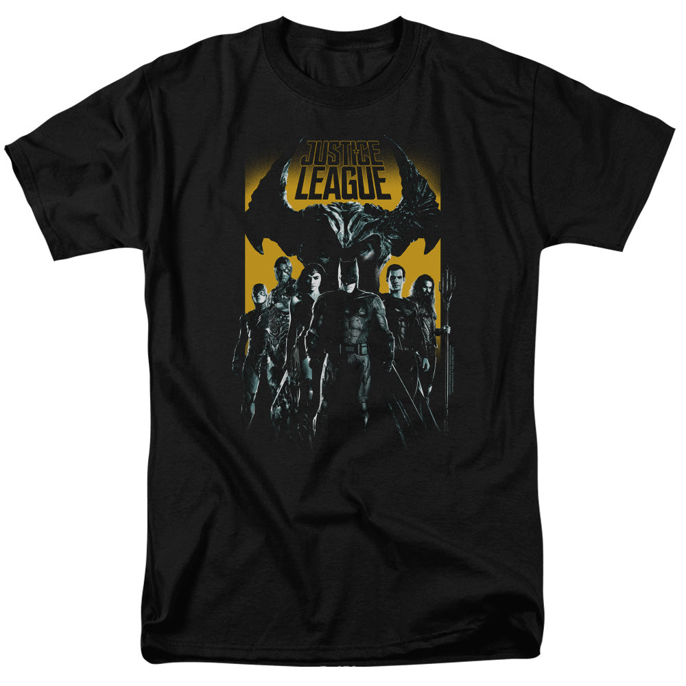 Justice League Movie Stand Up To Evil Mens T Shirt Black