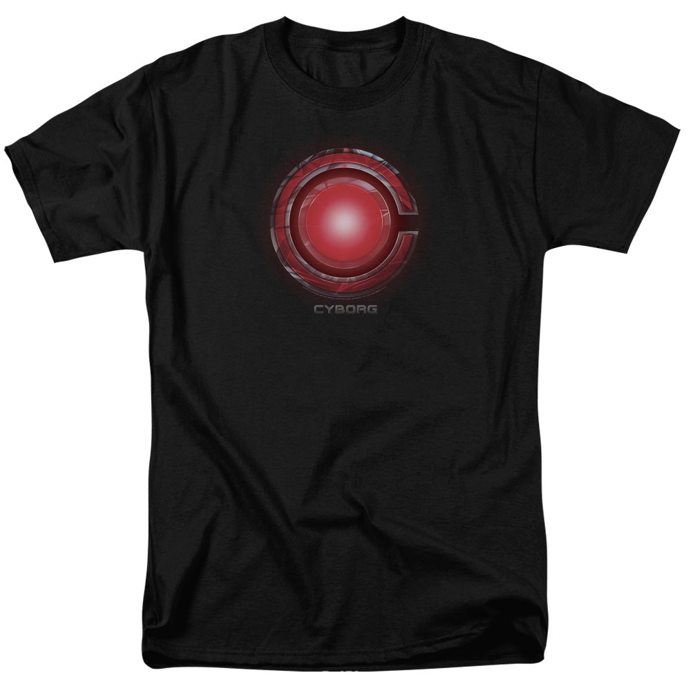 Justice League Movie Cyborg Logo Mens T Shirt Black