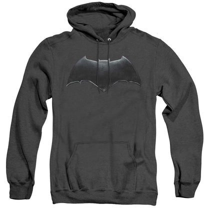 Justice League Movie Batman Logo Heather Mens Hoodie Black Officially Licensed