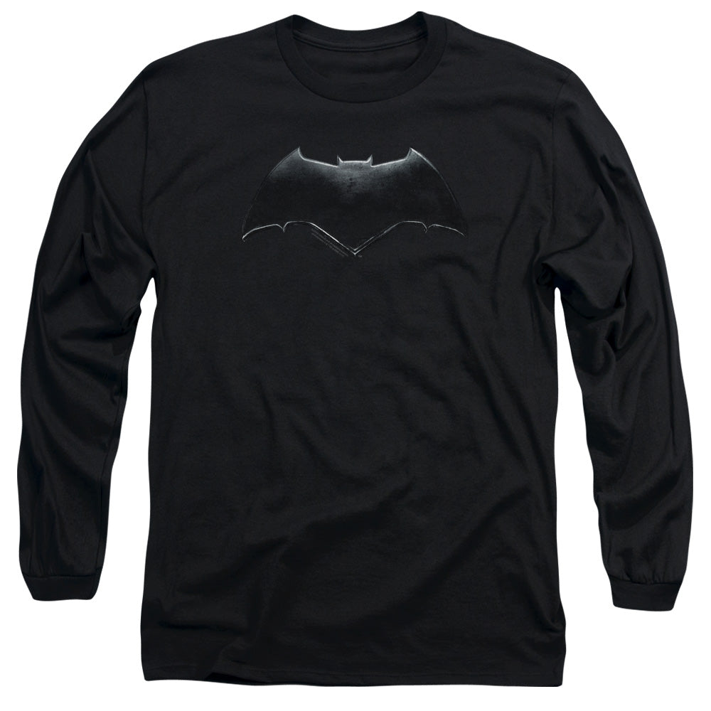 Justice League Movie Batman Logo Mens Long Sleeve Shirt Black Officially Licensed Officially Licensed