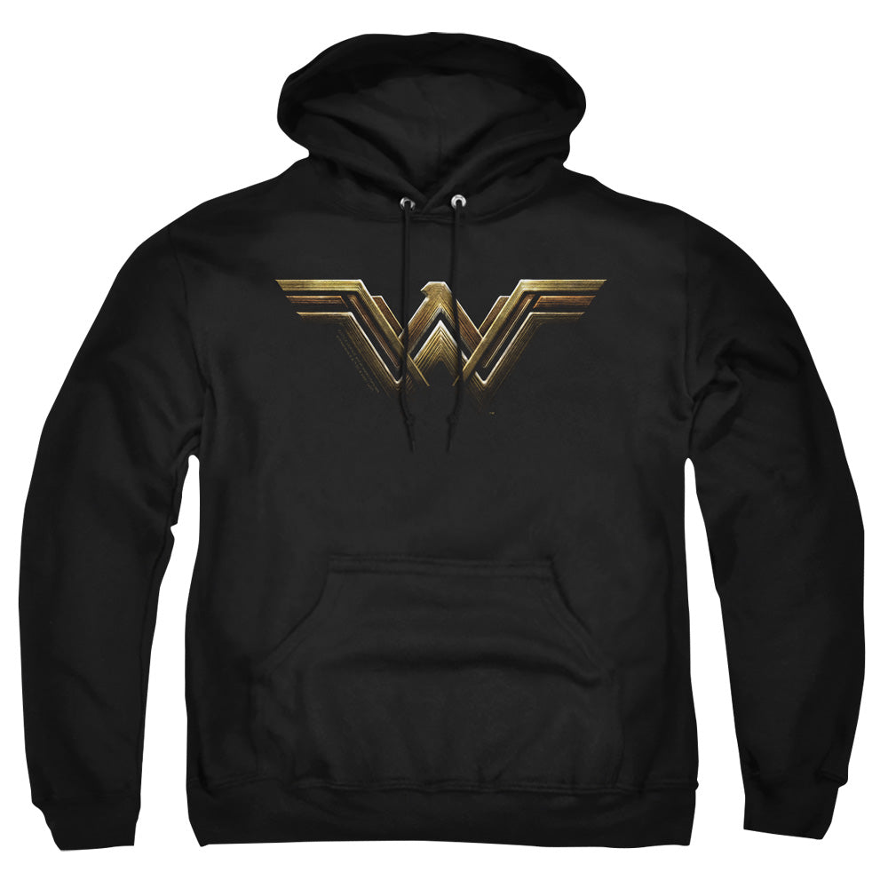 Justice League Movie Wonder Woman Logo Mens Hoodie Black Officially Licensed