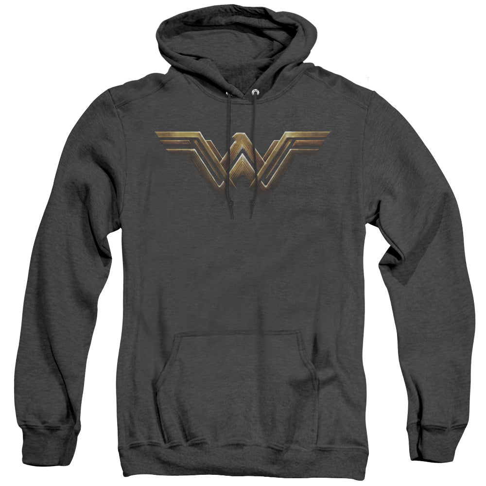 Justice League Movie Wonder Woman Logo Heather Mens Hoodie Black Officially Licensed