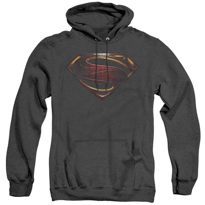 Justice League Movie Superman Logo Heather Mens Hoodie Black Officially Licensed