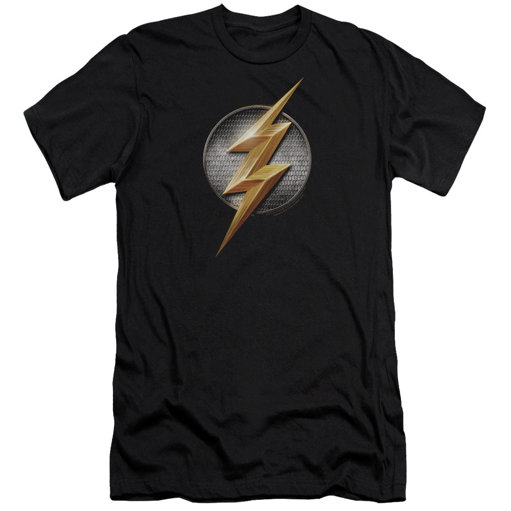 Justice League Movie Flash Logo Hbo Premium Bella Canvas Slim Fit Mens T Shirt Black