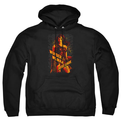 Justice League Movie Wonder Woman Mens Hoodie Black Officially Licensed