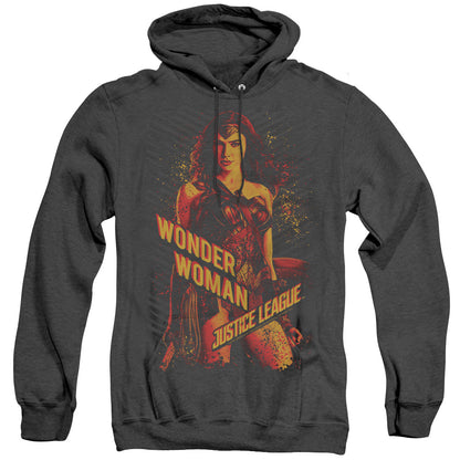 Justice League Movie Wonder Woman Heather Mens Hoodie Black Officially Licensed
