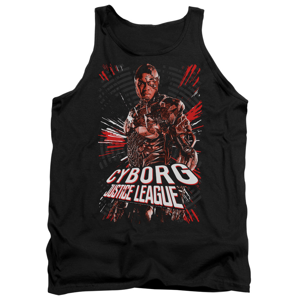 Justice League Movie Cyborg Mens Tank Top Shirt Black