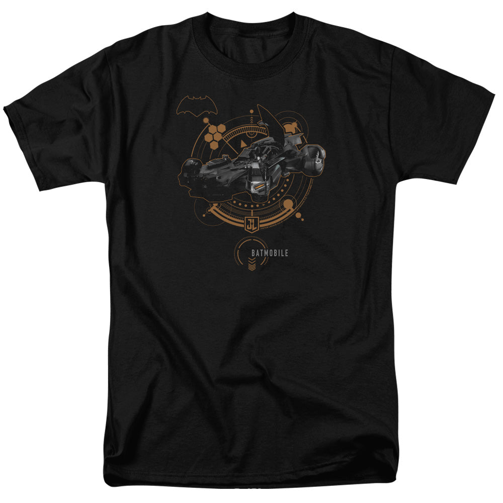 Justice League Movie Batmobile Mens T Shirt Black