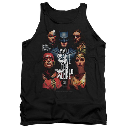 Justice League Movie Save The World Poster Mens Tank Top Shirt Black