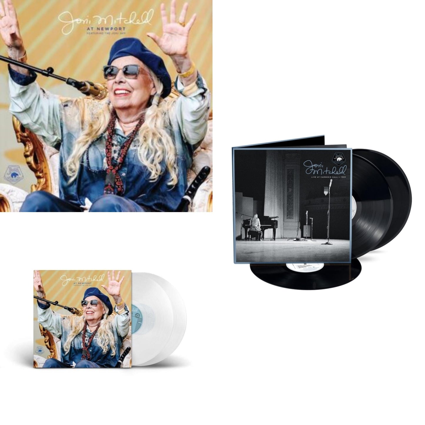 Joni Mitchell - At Newport (2LP) & At Newport (2LP/Clear Vinyl) & Live At Carnegie Hall 1969 (3LP)