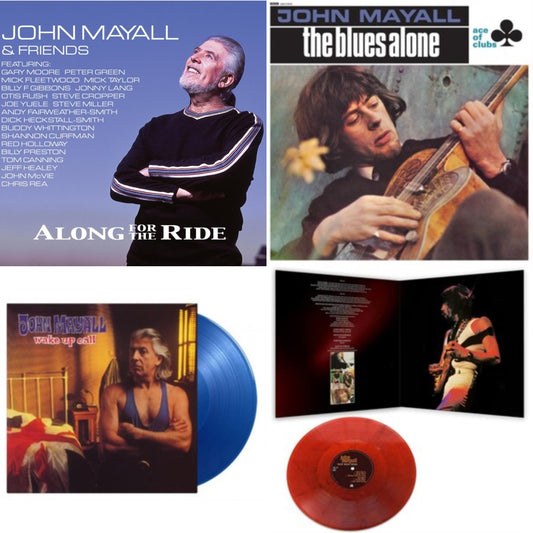John Mayall - Along For The Ride (Limited/2LP/CD) & Blues Alone & Wake Up Call (180G/Translcuent Blue LP Vinyl) & Road Show Blues (Red Marble LP Vinyl)