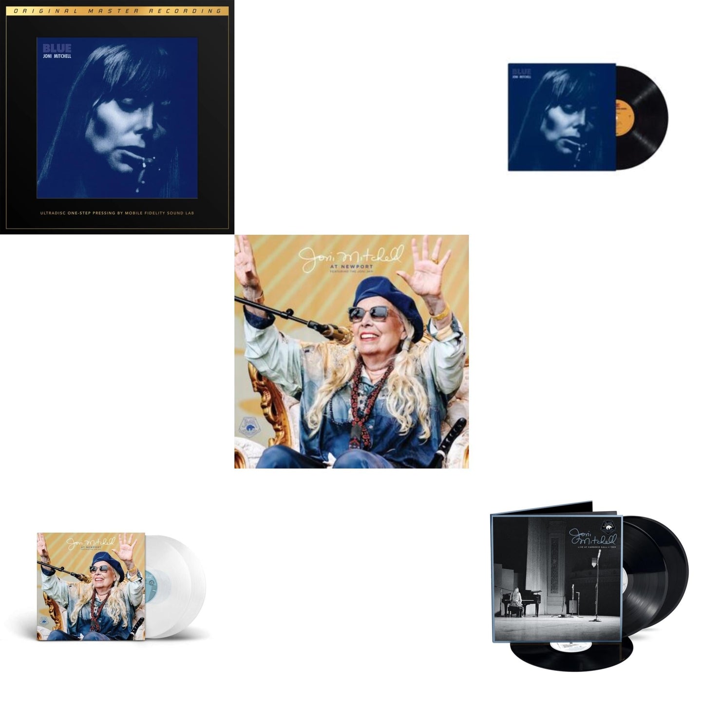 Joni Mitchell - At Newport (2LP/Clear Vinyl) & At Newport (2LP) & Blue & Live At Carnegie Hall 1969 (3LP) & Blue (2LP Box/180G/45RPM Supervinyl Ultradisc One-Step/Limited/Numbered)
