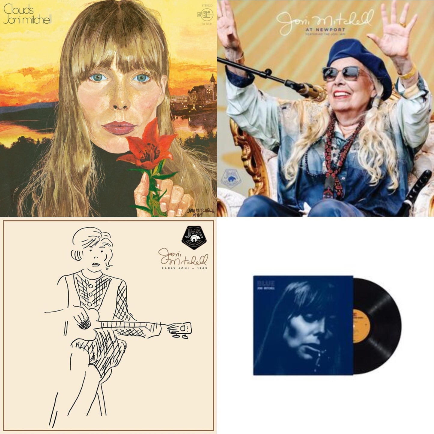 Joni Mitchell - At Newport (2LP) & Blue & Clouds & Early Joni - 1963