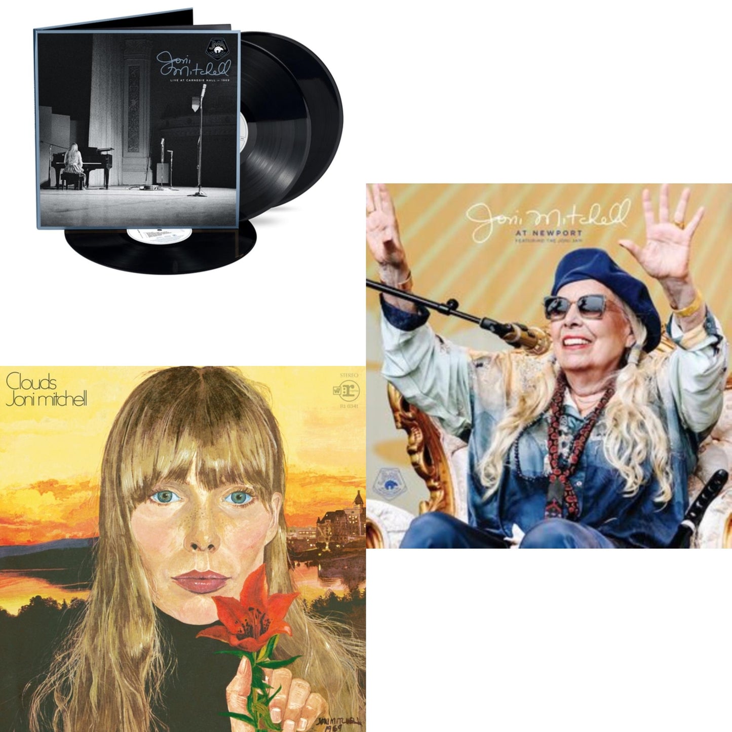 Joni Mitchell - At Newport (2LP) & Clouds & Live At Carnegie Hall 1969 (3LP)