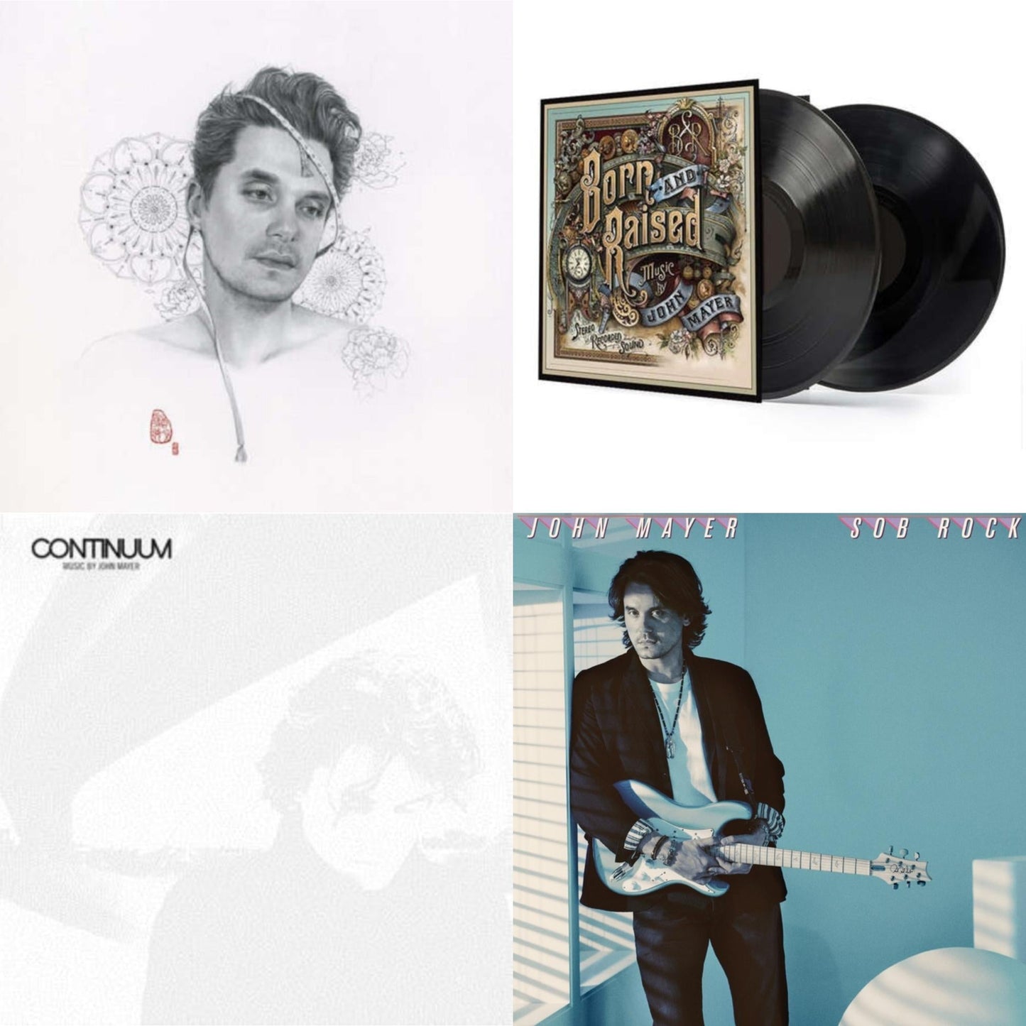 John Mayer - Sob Rock (180G) & Born & Raised (2LP/CD/180G/Gatefold) & Continuum (180G) & Search For Everything (2LP/180G/Dl Code)
