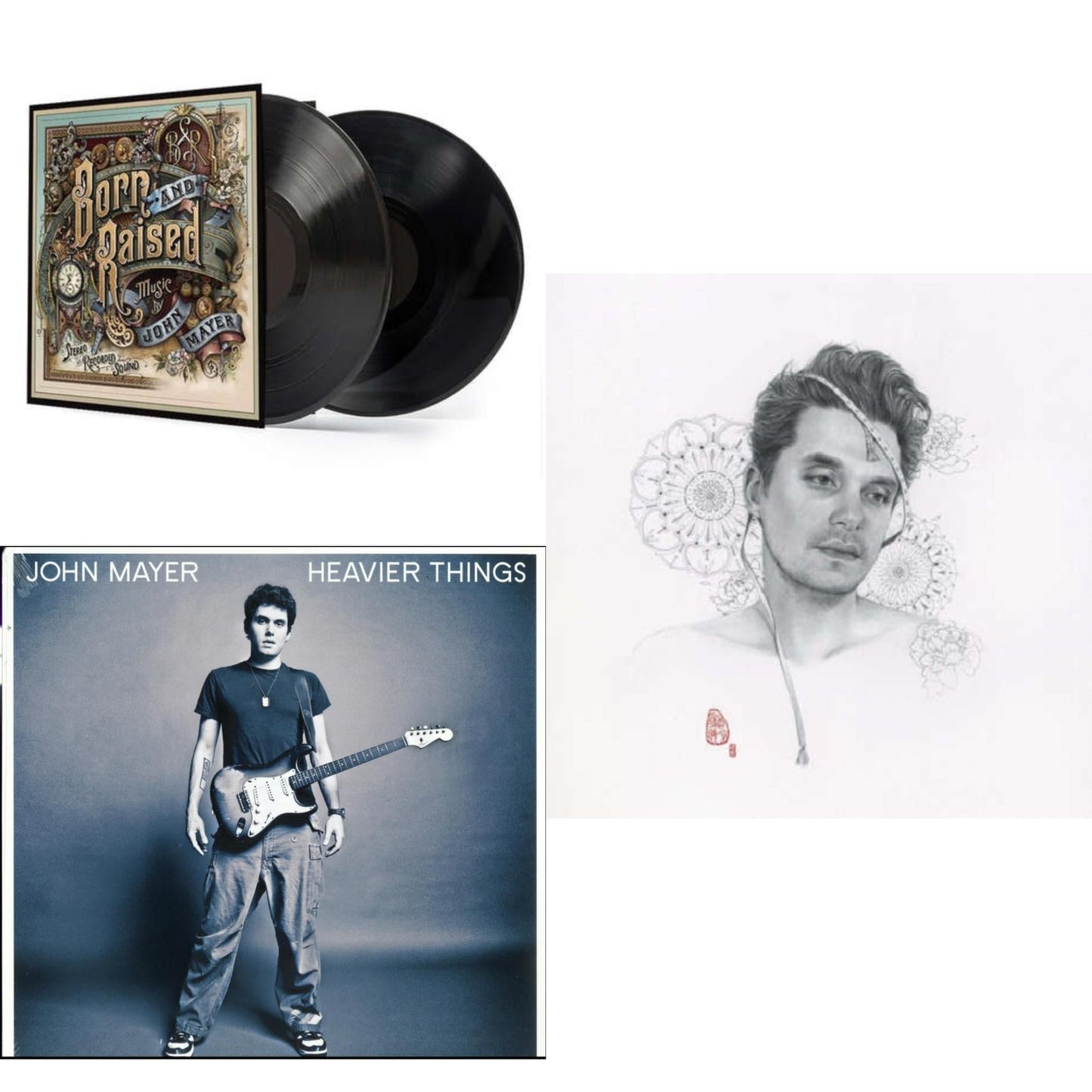 John Mayer - Born & Raised (2LP/CD/180G/Gatefold) & Heavier Things (180G) & Search For Everything (2LP/180G/Dl Code)