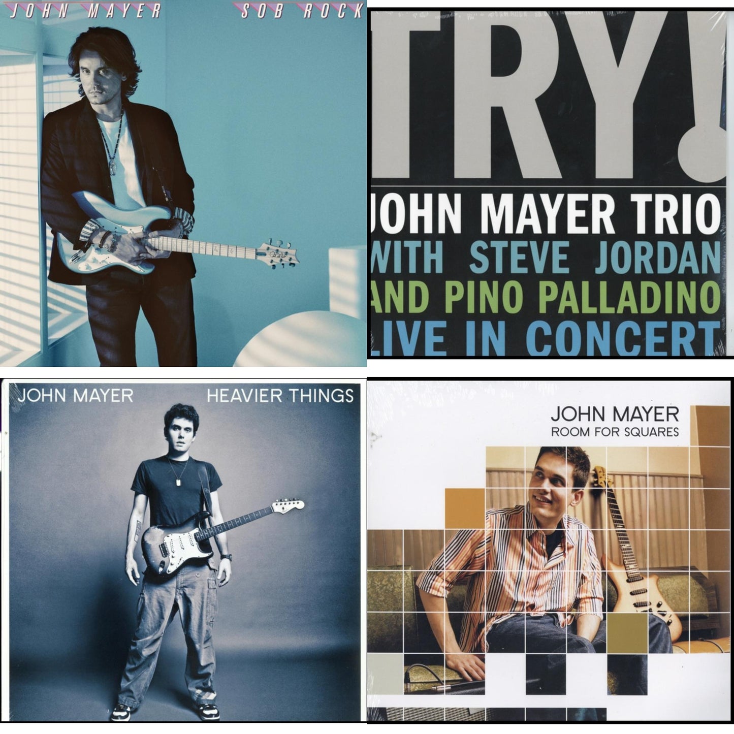 John Mayer - Sob Rock (180G) & Room For Squares & Try: Live In Concert & Heavier Things (180G) - LP Vinyl Bundle