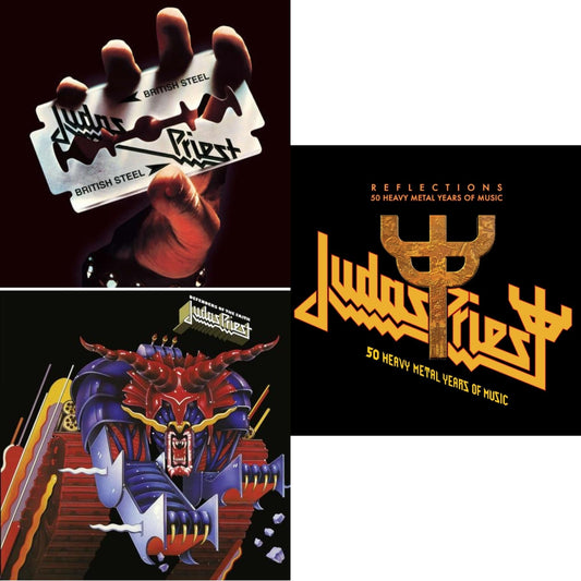 Judas Priest - Reflections - 50 Heavy Metal Years Of Music (2LP/180G/Red Vinyl) & Defenders Of The Faith (180G/Dl Code) & British Steel (180G)(Dl Code)
