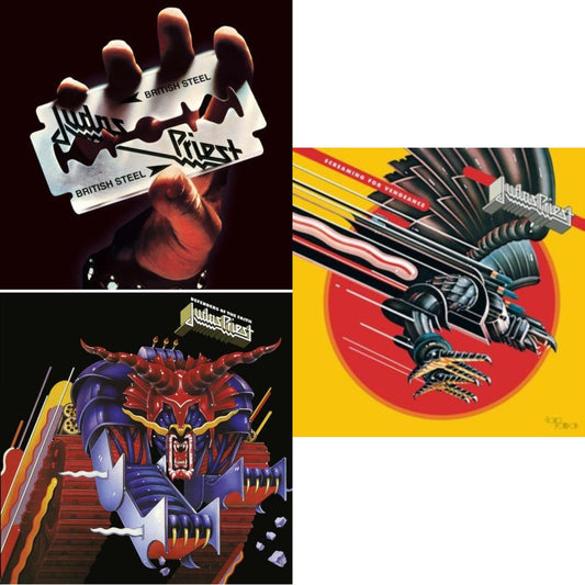 Judas Priest - British Steel (180G)(Dl Code) & Defenders Of The Faith (180G/Dl Code) & Screaming For Vengeance (180G/Dl Card) - LP Vinyl Bundle