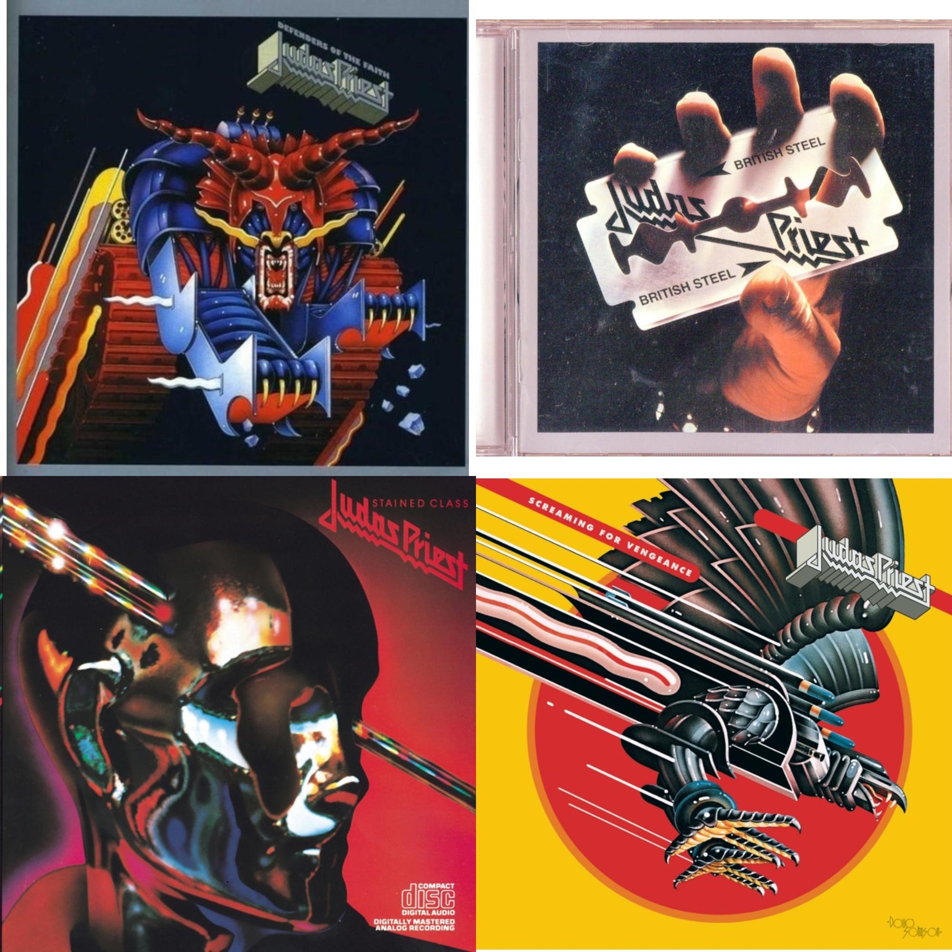 Judas Priest - Defenders Of The Faith & British Steel & Stained Class & Screaming For Vengeance - CD Bundle