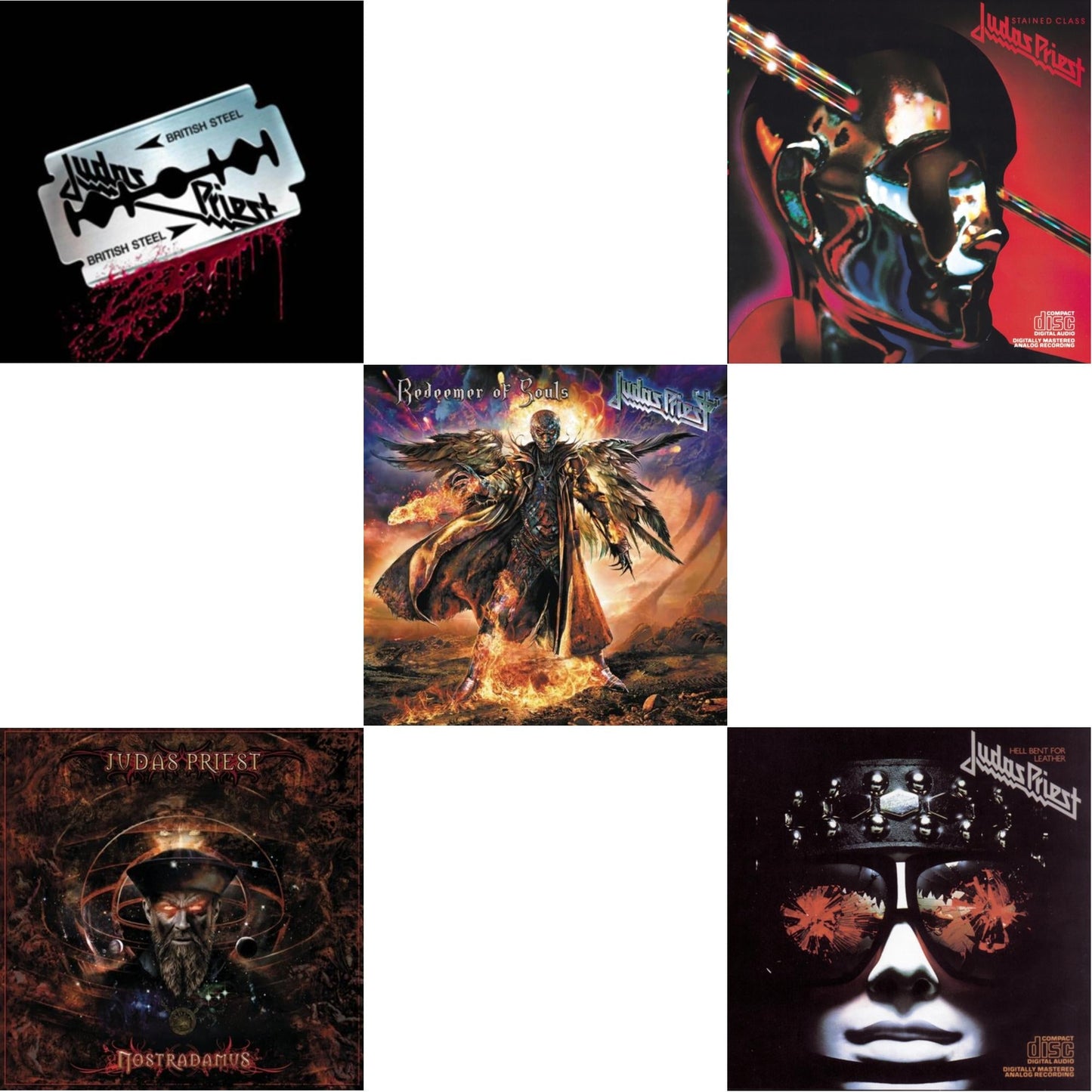 Judas Priest - Nostradamus & British Steel (30Th Anniversary Legacy Edition) & Stained Class & Hell Bent For Leather & Redeemer Of Souls - CD Bundle