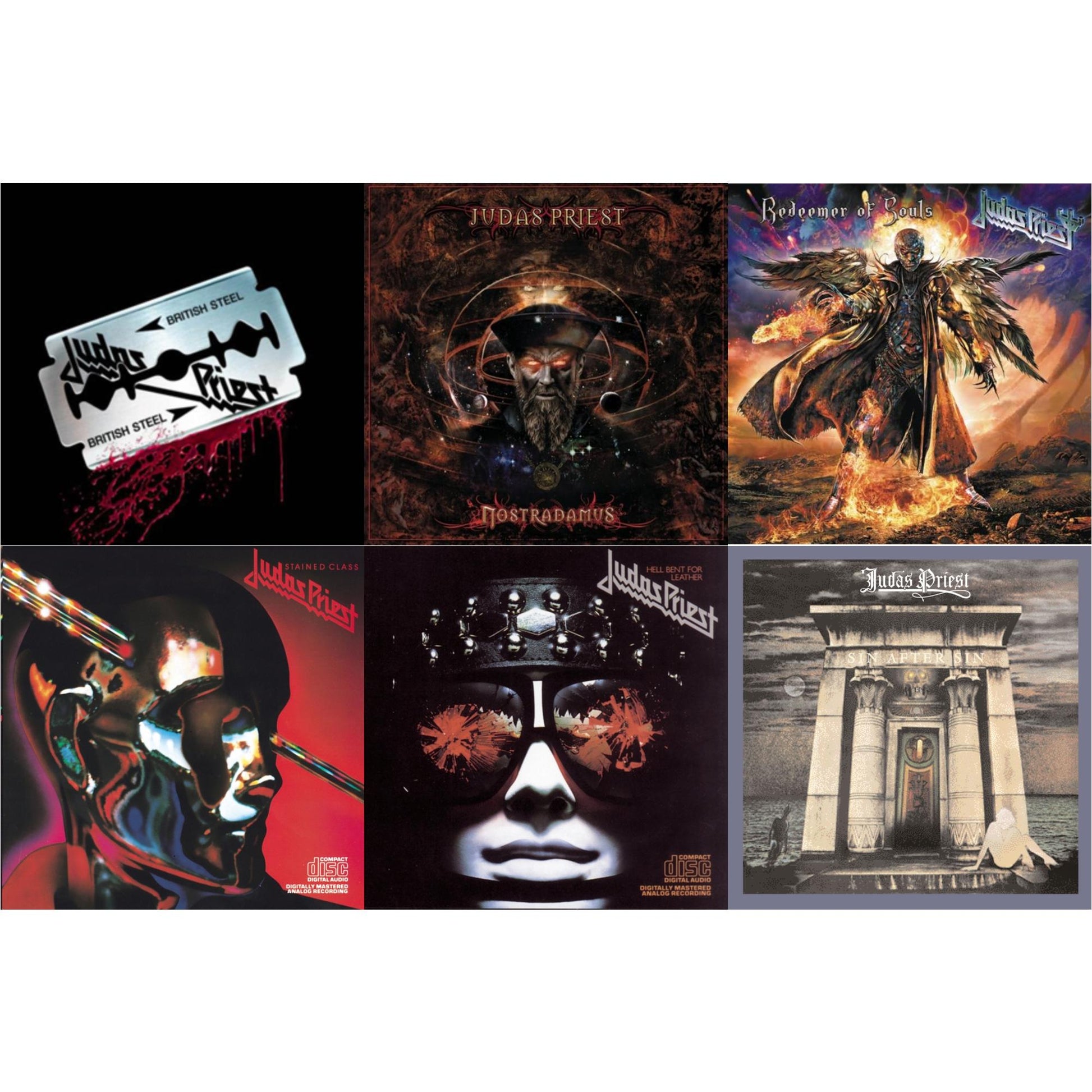Judas Priest - Nostradamus & British Steel (30Th Anniversary Legacy Edition) & Stained Class & Hell Bent For Leather & Sin After Sin & Redeemer Of Souls - CD Bundle