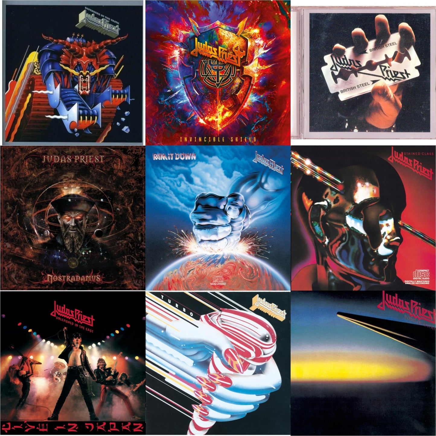 Judas Priest - Invincible Shield & Defenders Of The Faith & British Steel & Nostradamus & Ram It Down & Stained Class & Turbo & Point Of Entry & Unleashed In The East - CD Bundle