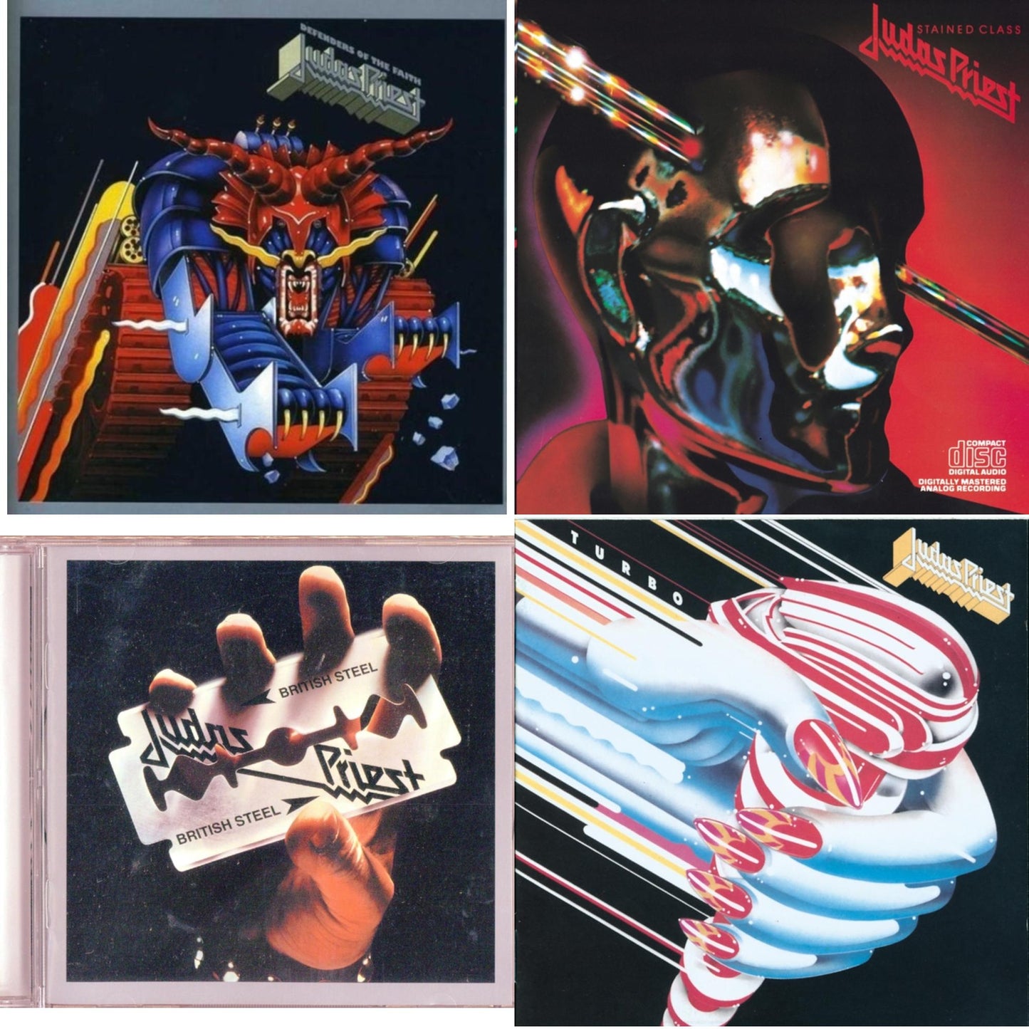 Judas Priest - Defenders Of The Faith & British Steel & Stained Class & Turbo - CD Bundle