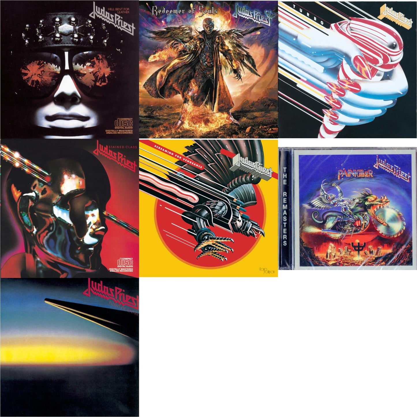 Judas Priest - Painkiller & Stained Class & Turbo & Hell Bent For Leather & Point Of Entry & Screaming For Vengeance & Redeemer Of Souls - CD Bundle