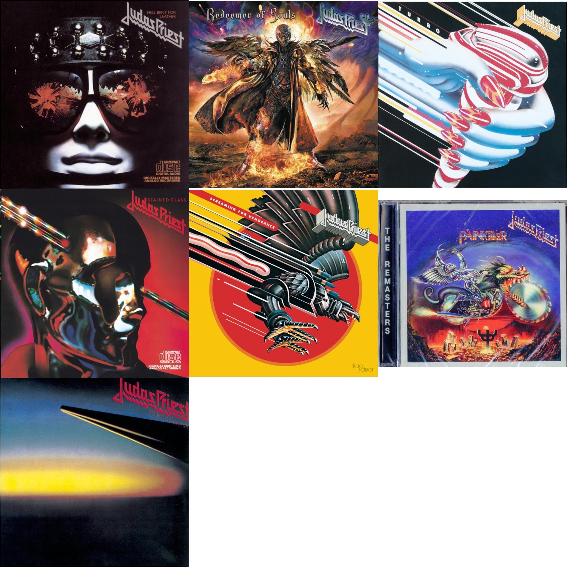 Judas Priest - Painkiller & Stained Class & Turbo & Hell Bent For Leather & Point Of Entry & Screaming For Vengeance & Redeemer Of Souls - CD Bundle