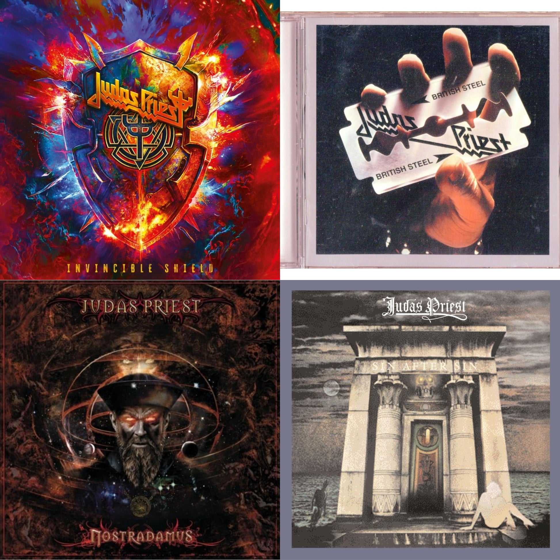 Judas Priest - Invincible Shield & British Steel & Nostradamus & Sin After Sin - CD Bundle