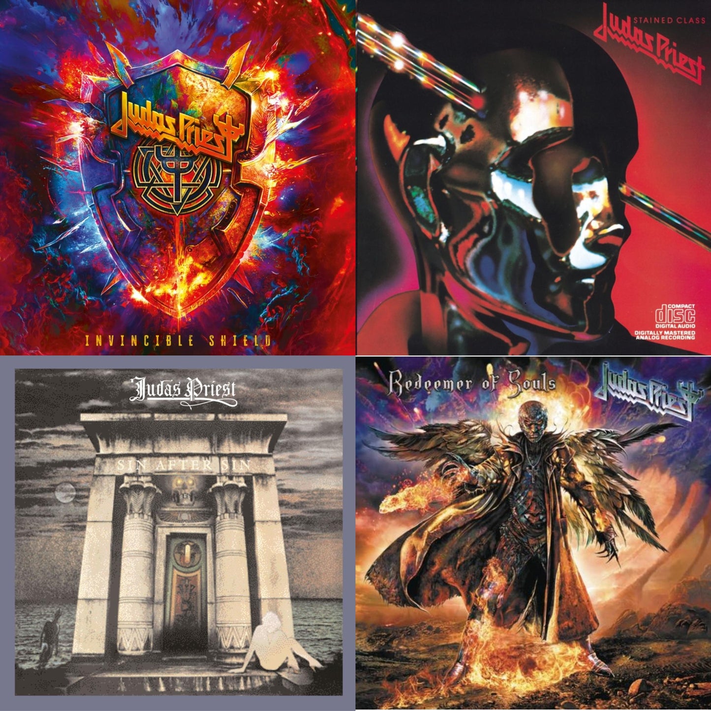 Judas Priest - Invincible Shield & Stained Class & Sin After Sin & Redeemer Of Souls - CD Bundle