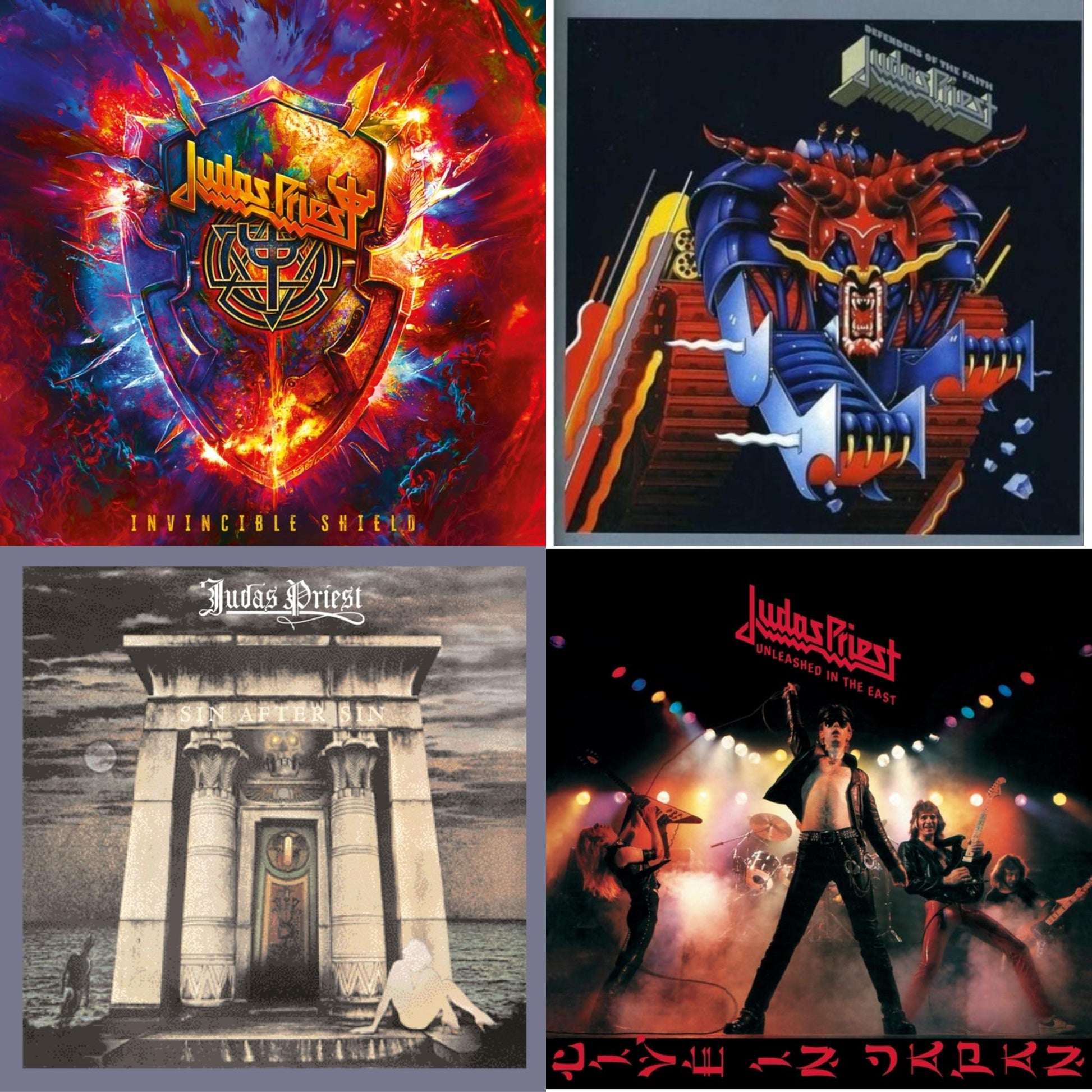 Judas Priest - Invincible Shield & Defenders Of The Faith & Sin After Sin & Unleashed In The East - CD Bundle