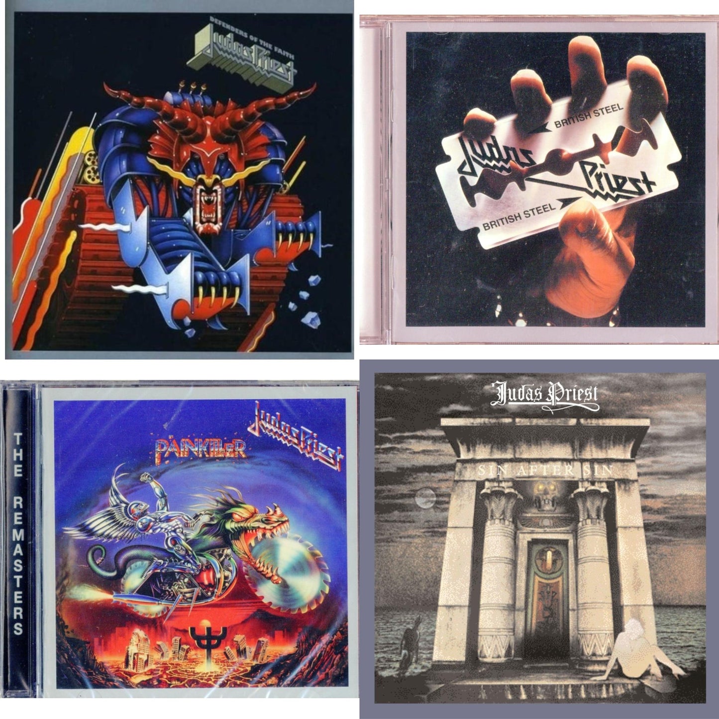 Judas Priest - Defenders Of The Faith & British Steel & Painkiller & Sin After Sin - CD Bundle