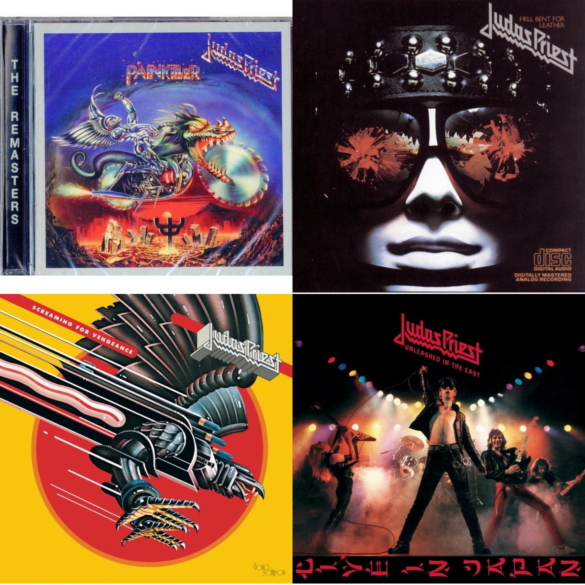 Judas Priest - Painkiller & Hell Bent For Leather & Screaming For Vengeance & Unleashed In The East - CD Bundle