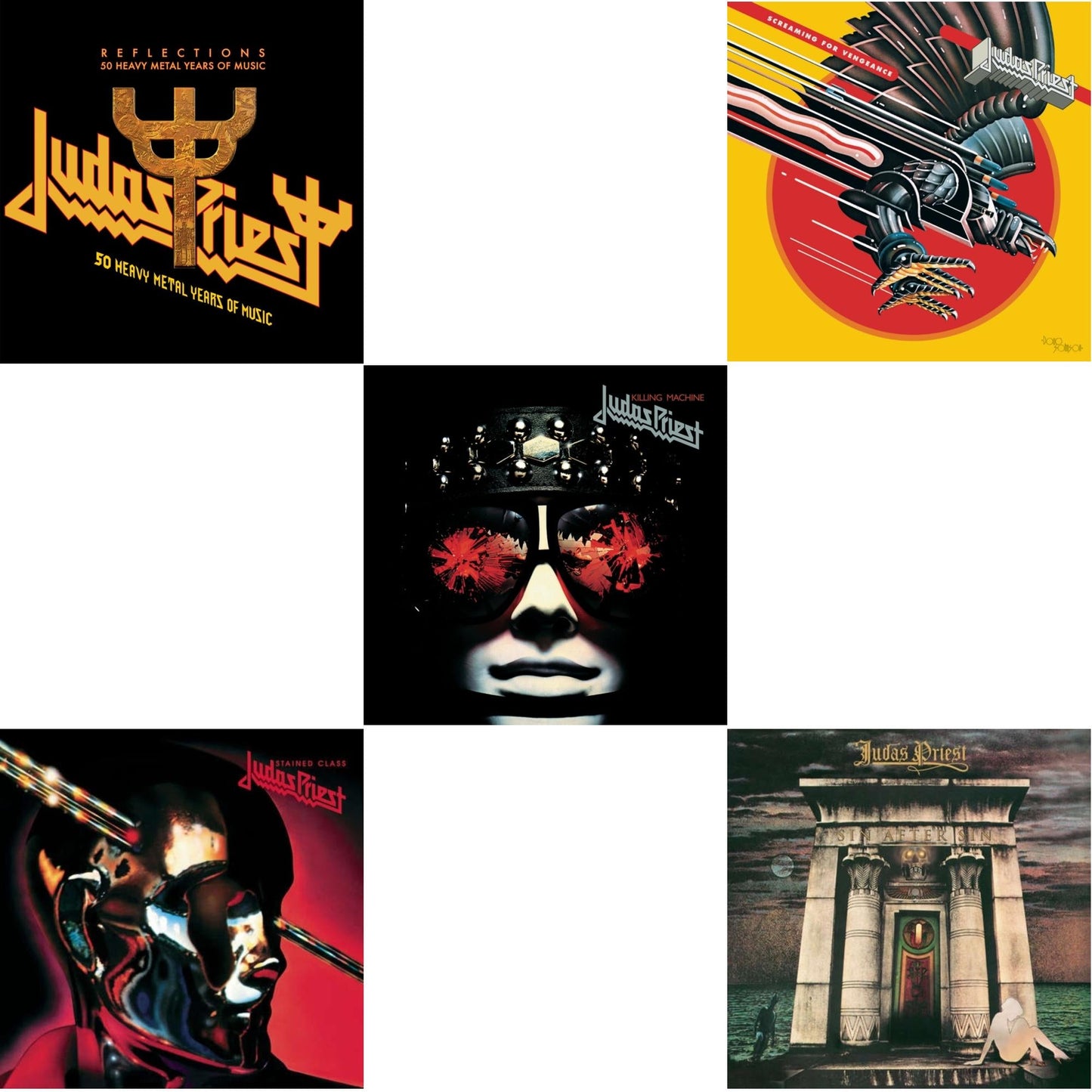 Judas Priest - Reflections - 50 Heavy Metal Years Of Music (2LP/180G/Red Vinyl) & Sin After Sin (180G/Dl Card) & Stained Class (180G/Dl Card) & Killing Machine (180G/Dl Card) & Screaming For Vengeance (180G/Dl Card)