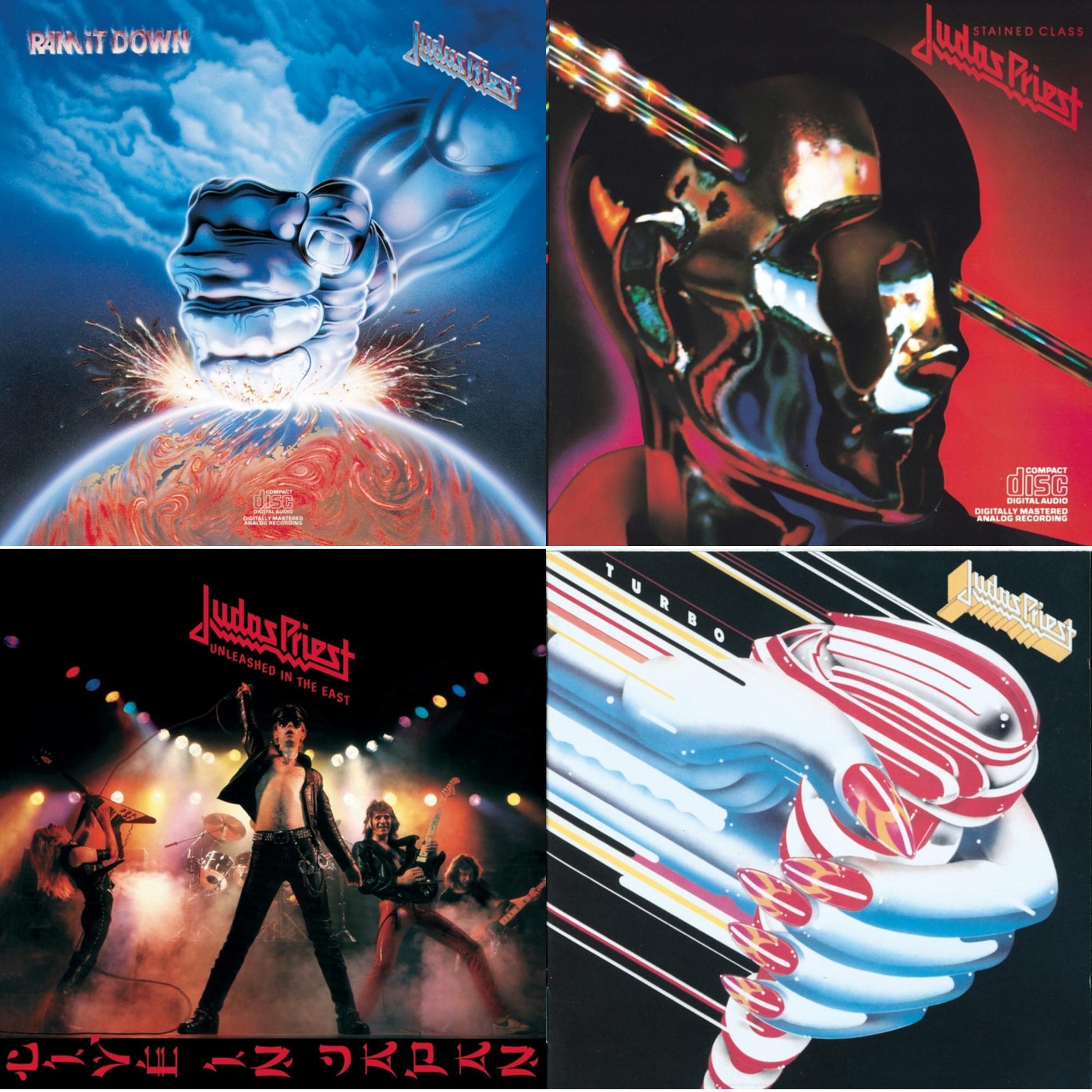 Judas Priest - Ram It Down & Stained Class & Turbo & Unleashed In The East - CD Bundle