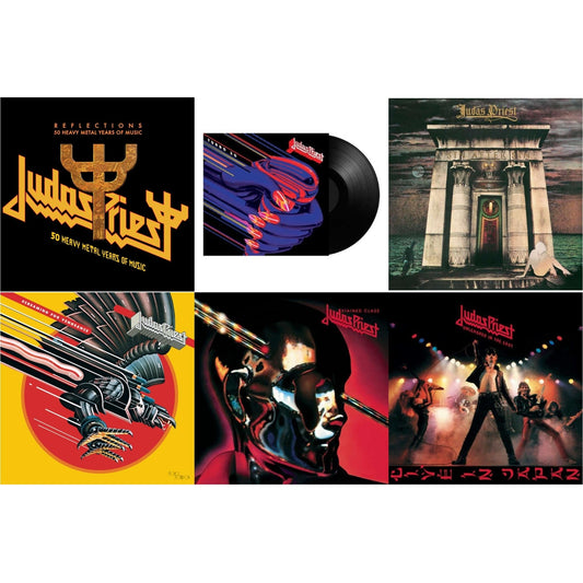 Judas Priest - Reflections - 50 Heavy Metal Years Of Music (2LP/180G/Red Vinyl) & Turbo 30 (150G) & Sin After Sin (180G/Dl Card) & Stained Class (180G/Dl Card) & Unleashed In The East: Live In Japan (180G/Dl Card) & Screaming For Vengeance (180G/Dl