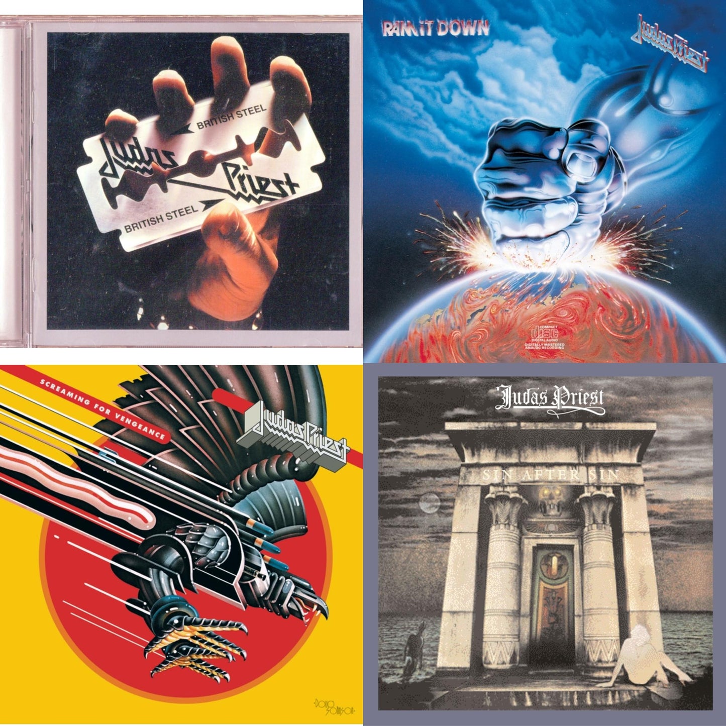 Judas Priest - British Steel & Ram It Down & Screaming For Vengeance & Sin After Sin - CD Bundle