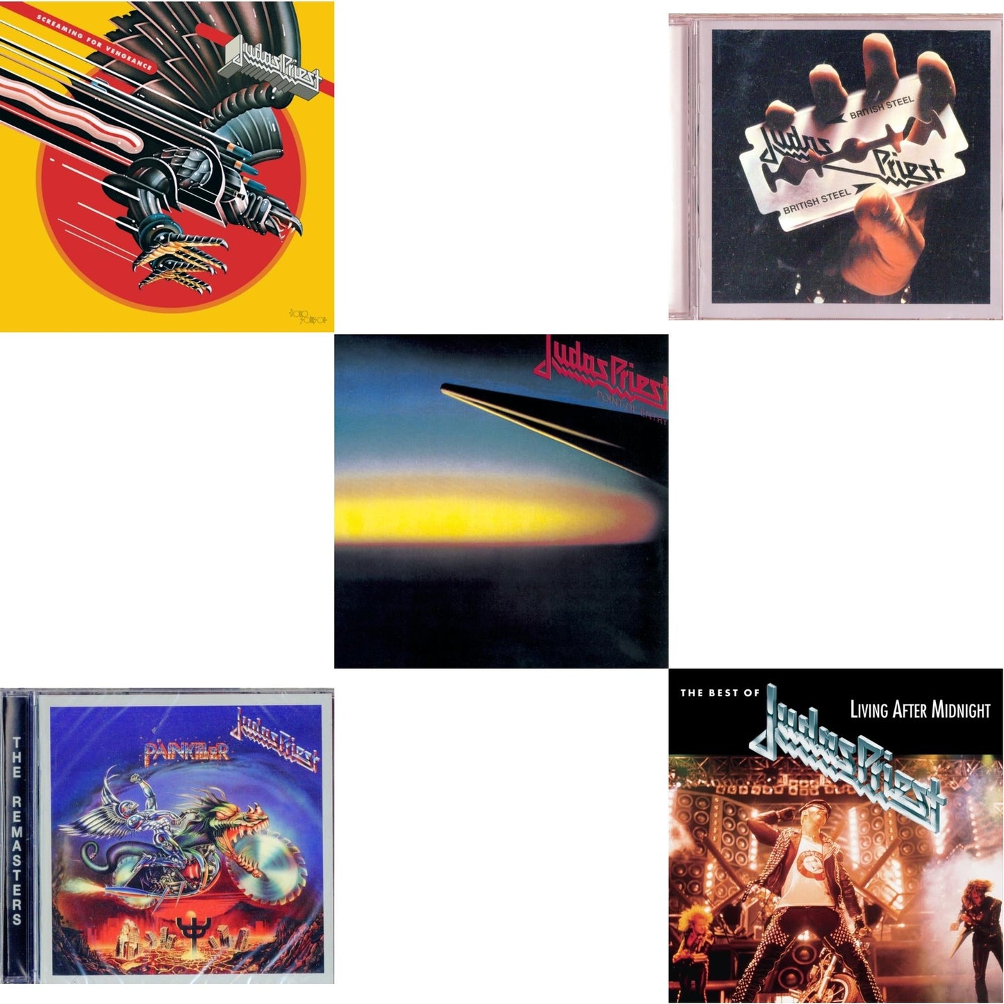 Judas Priest - Best Of Judas Priest: Living After Midnight & British Steel & Painkiller & Point Of Entry & Screaming For Vengeance - CD Bundle