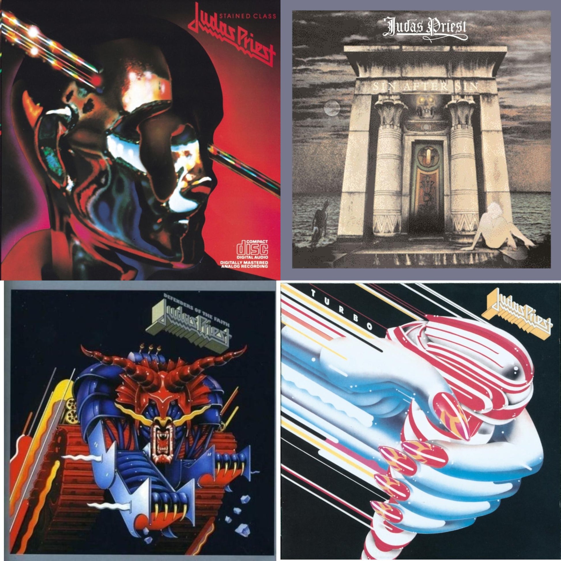 Judas Priest - Defenders Of The Faith & Stained Class & Turbo & Sin After Sin - CD Bundle