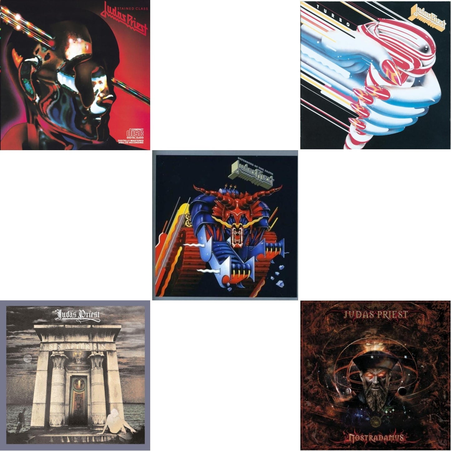 Judas Priest - Defenders Of The Faith & Nostradamus & Stained Class & Turbo & Sin After Sin - CD Bundle
