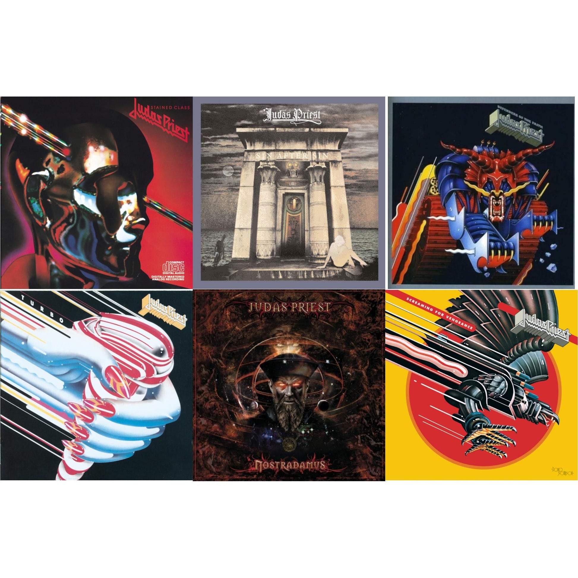 Judas Priest - Defenders Of The Faith & Nostradamus & Stained Class & Turbo & Screaming For Vengeance & Sin After Sin - CD Bundle