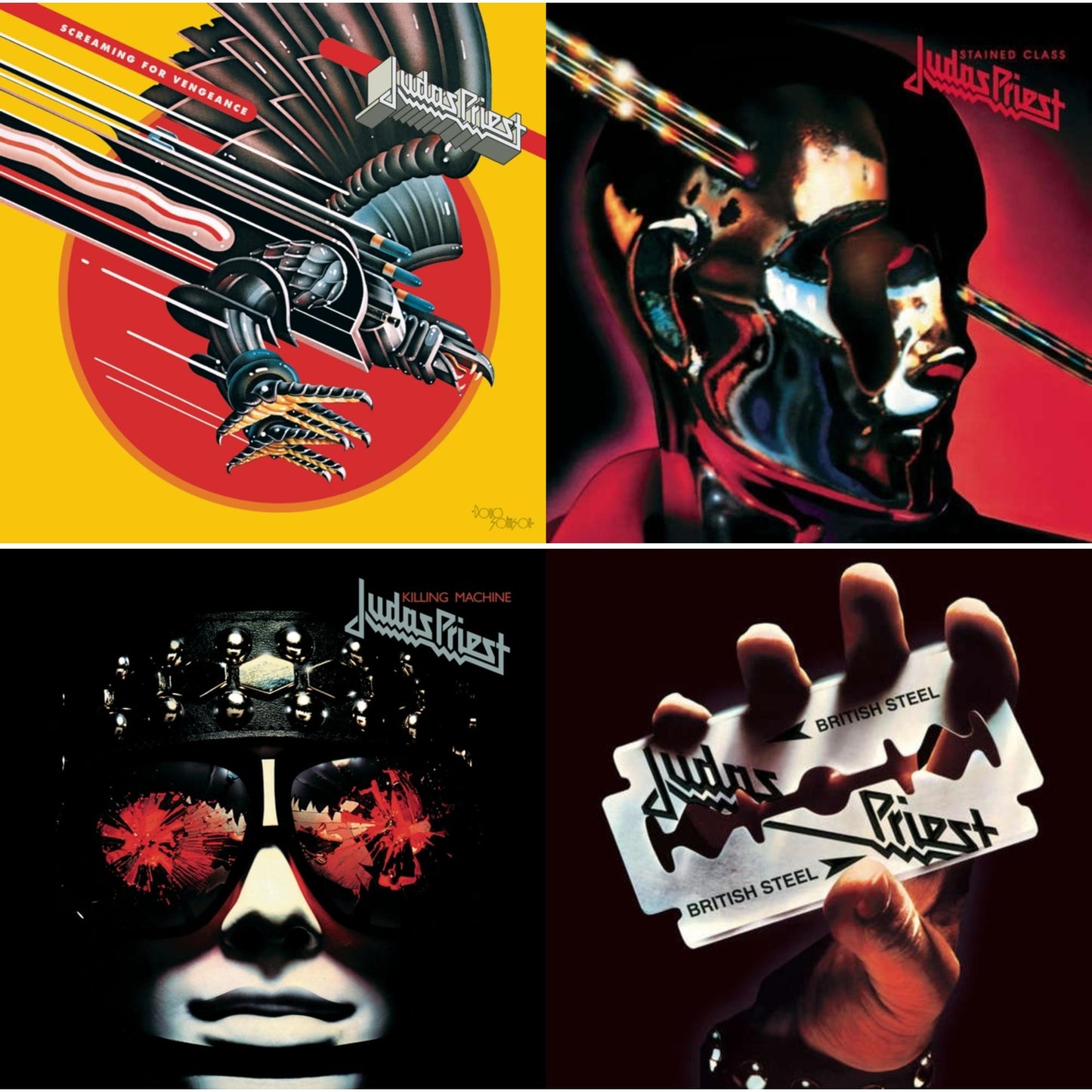 Judas Priest - Stained Class (180G/Dl Card) & Killing Machine (180G/Dl Card) & Screaming For Vengeance (180G/Dl Card) & British Steel (180G)(Dl Code) - LP Vinyl Bundle