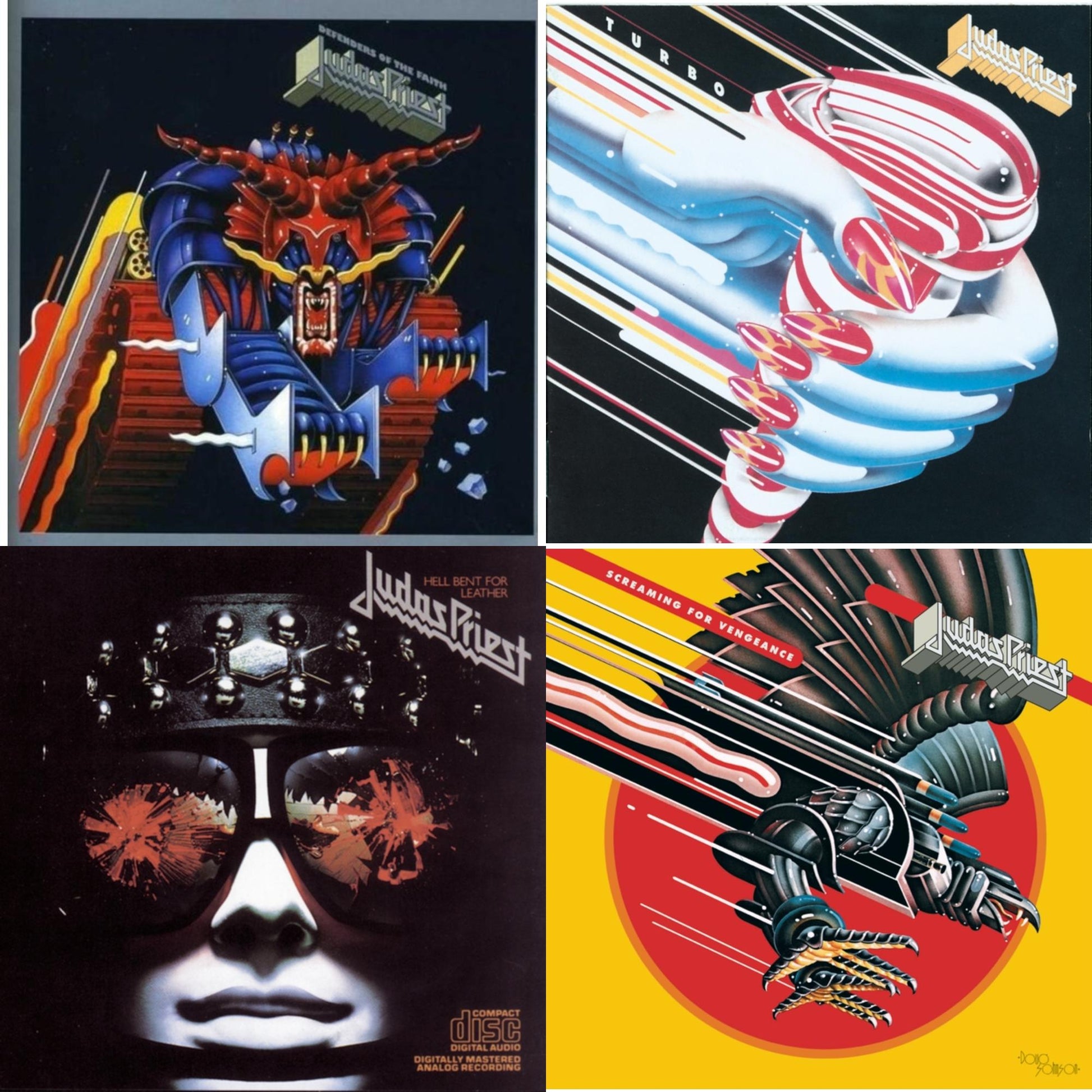 Judas Priest - Defenders Of The Faith & Turbo & Hell Bent For Leather & Screaming For Vengeance - CD Bundle