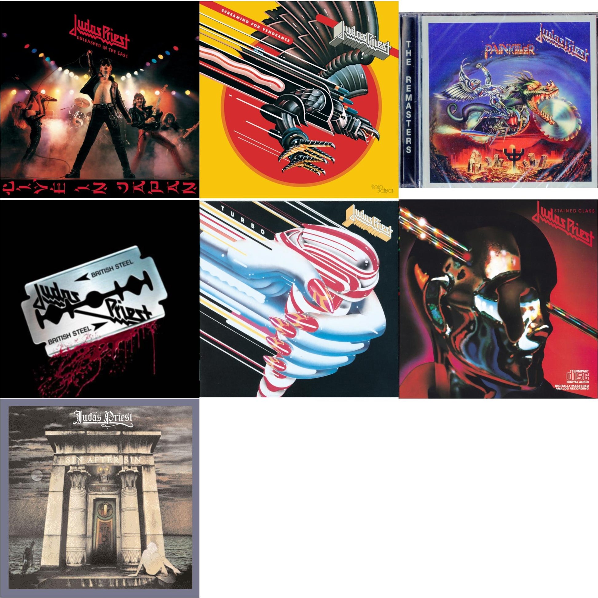 Judas Priest - Painkiller & British Steel (30Th Anniversary Legacy Edition) & Stained Class & Turbo & Screaming For Vengeance & Sin After Sin & Unleashed In The East - CD Bundle