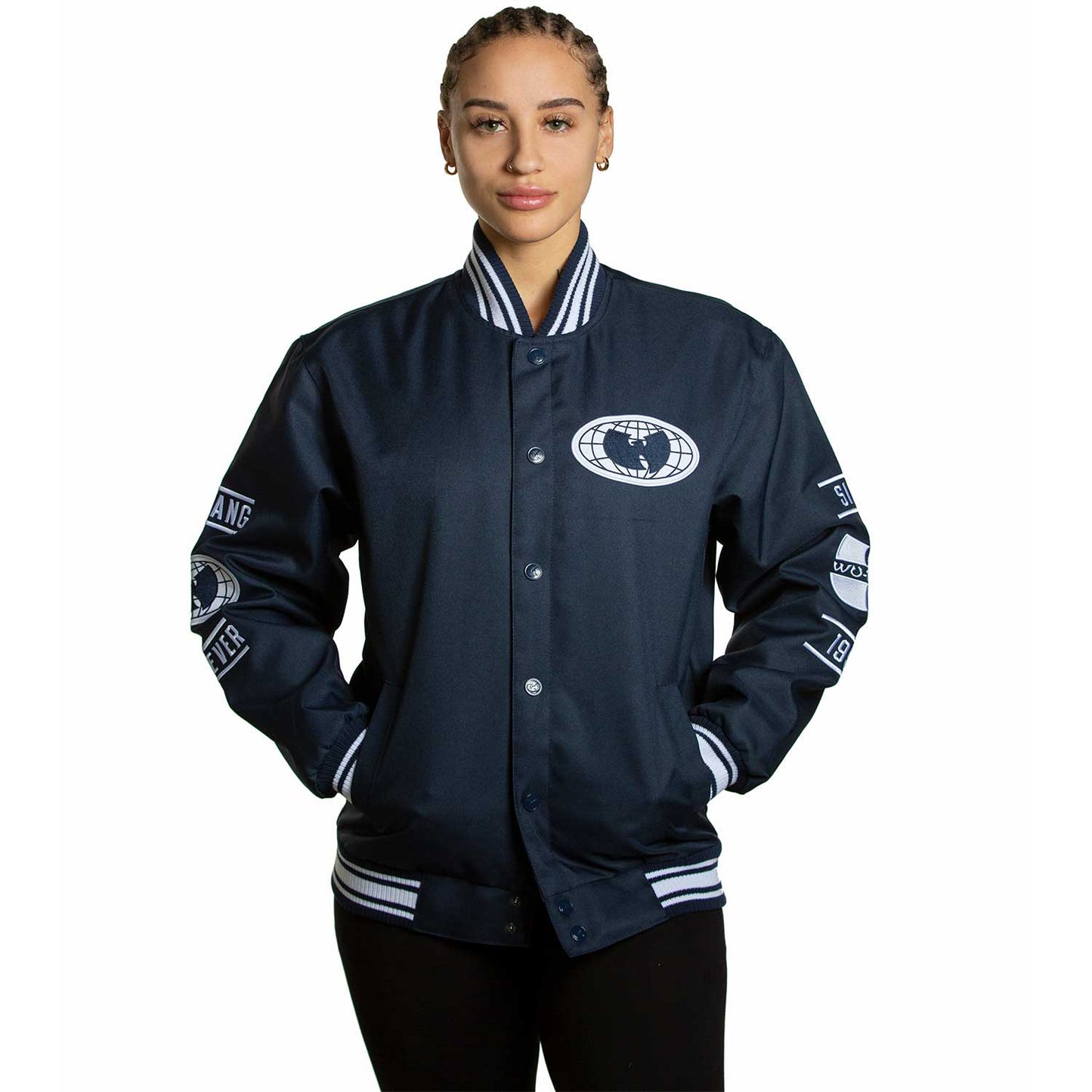Wu-Tang Clan All-City Jacket Navy and White Officially Licensed